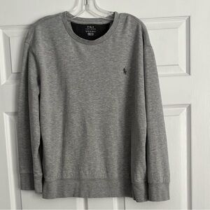 Polo by Ralph Lauren Men’s Heather Gray Luxury Jersey Crewneck Pullover, XL